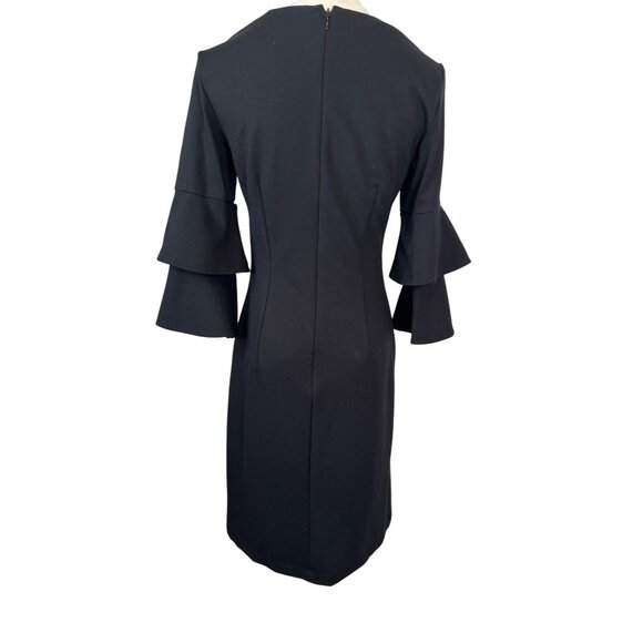 J.McLaughlin XS Black Bell Tiered Sleeve Dress Rayon Blend Womens Elegant Style - Picture 6 of 12